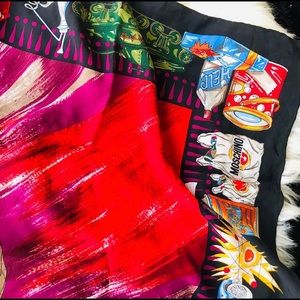 Rare Colorful Moschino Silk Scarf